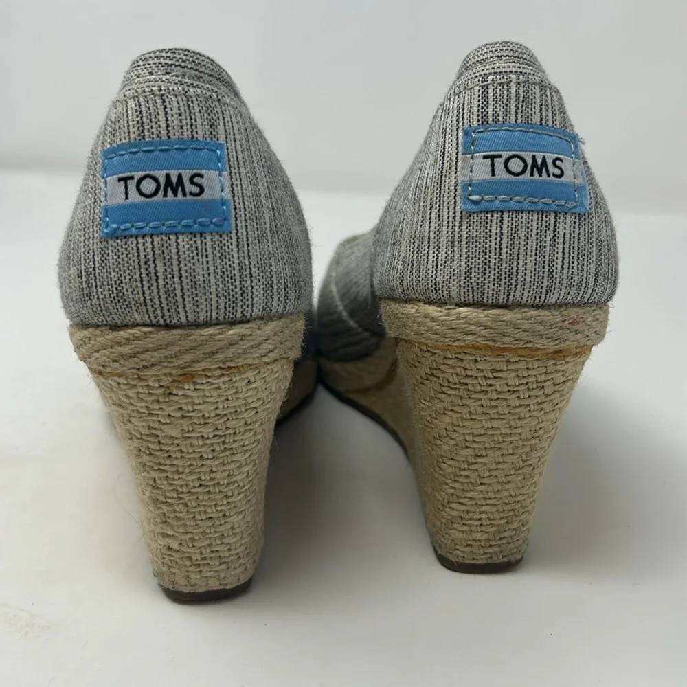 Toms Espadrille Wedged Heel Open Toe Shoes Size 7